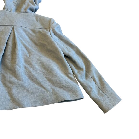 ba&sh Cotton Wool Blend Toggle Coat Jacket Waist-Length Blue Hooded Size 8 Women - Picture 10 of 12